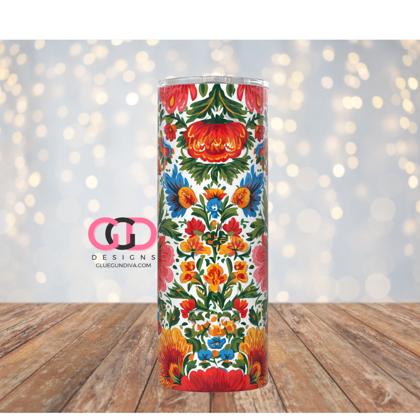 Russian Pattern -  Digital tumbler wrap for 20 oz skinny straight tumbler
