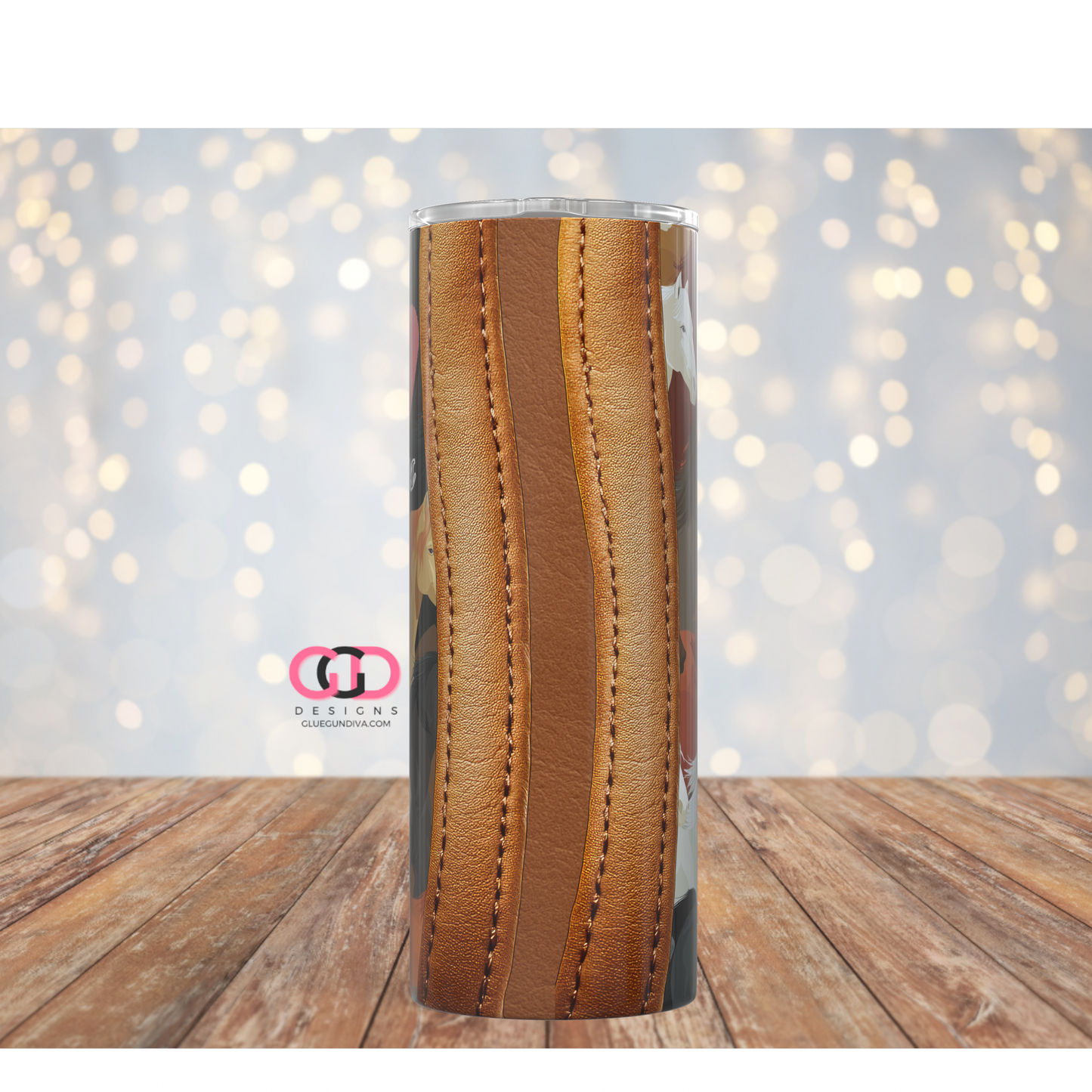 I love horses -   Digital tumbler wrap for 20 oz skinny straight tumbler