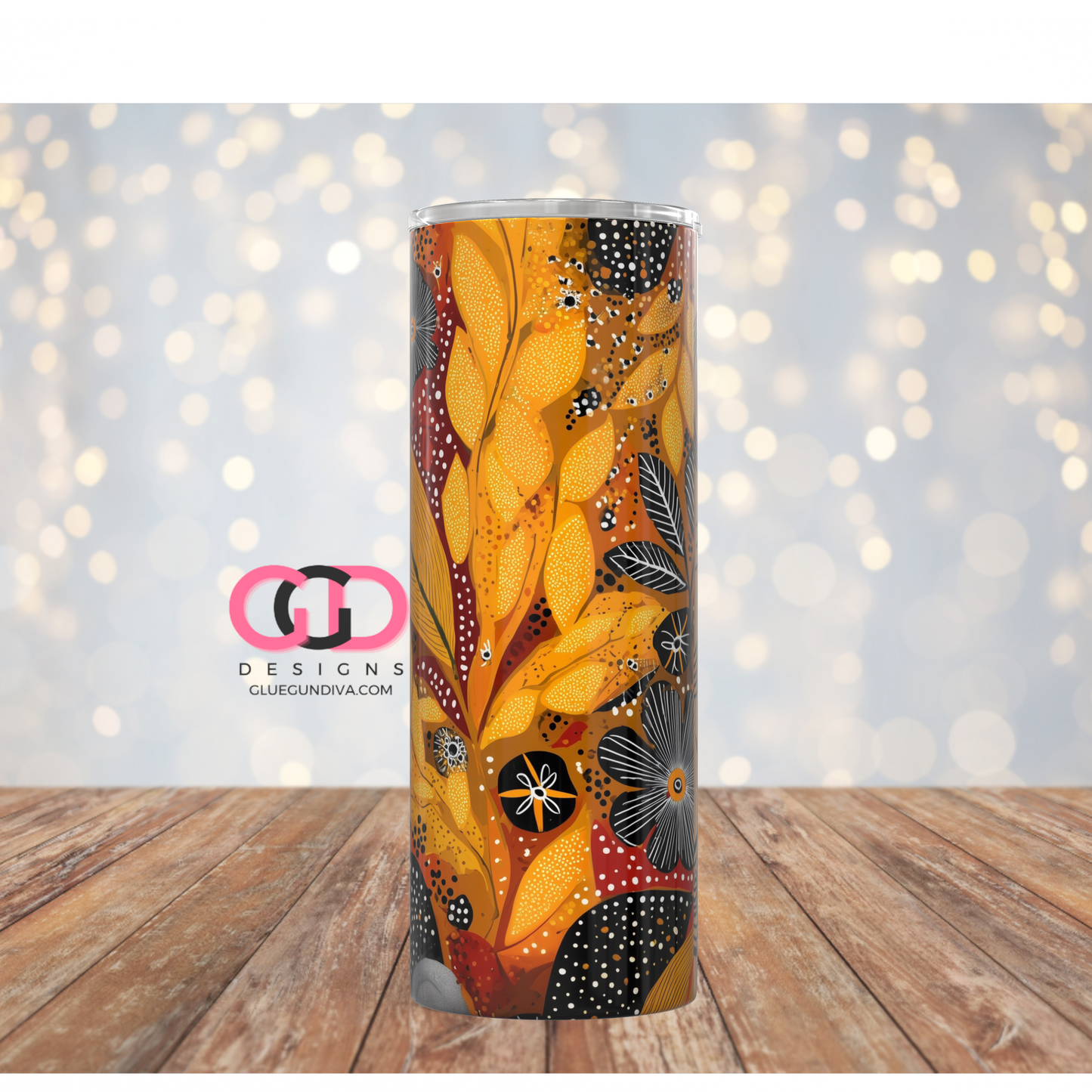Australian Pattern -  Digital tumbler wrap for 20 oz skinny straight tumbler