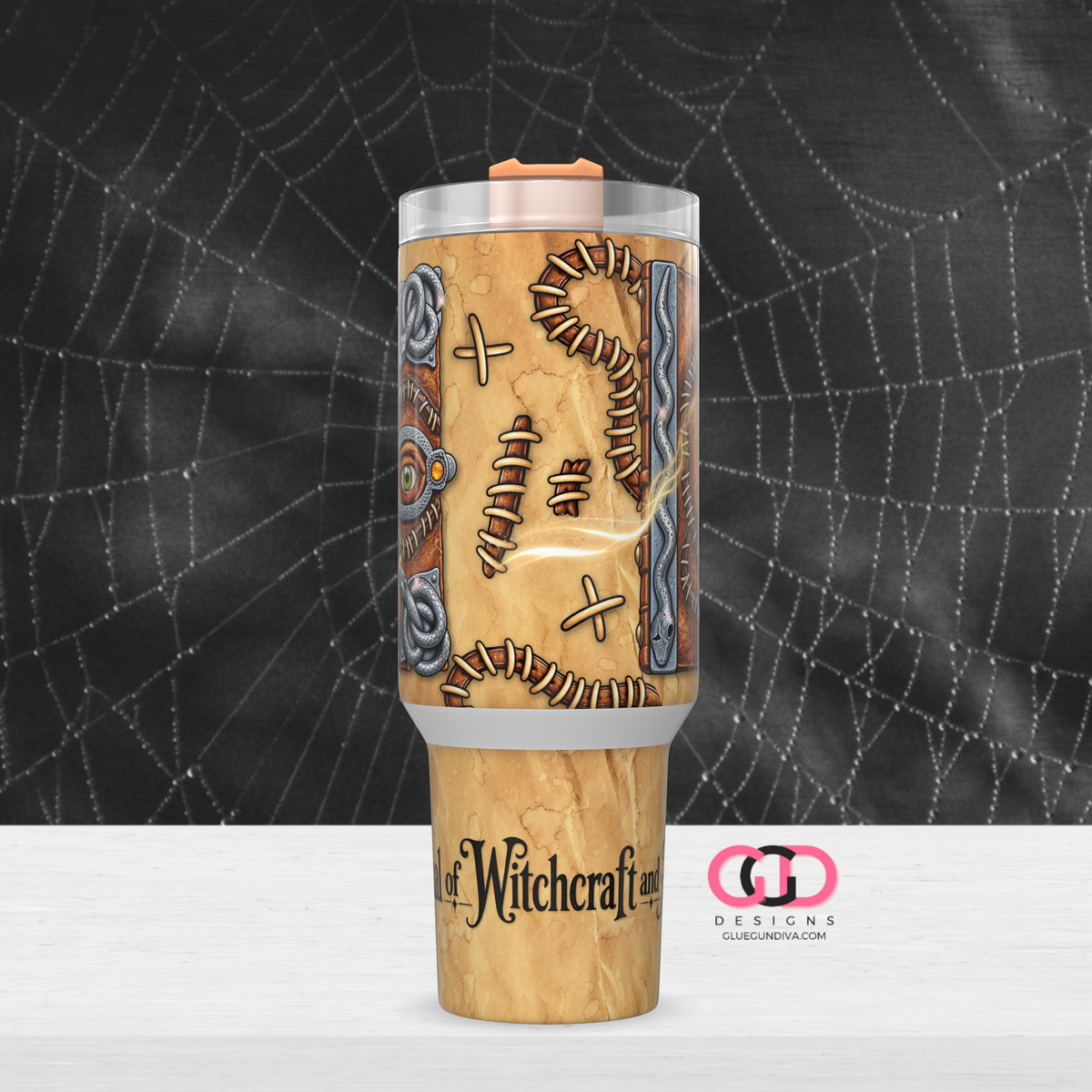 Vintage Spell Book - Digital tumbler wrap for 40 oz tumbler
