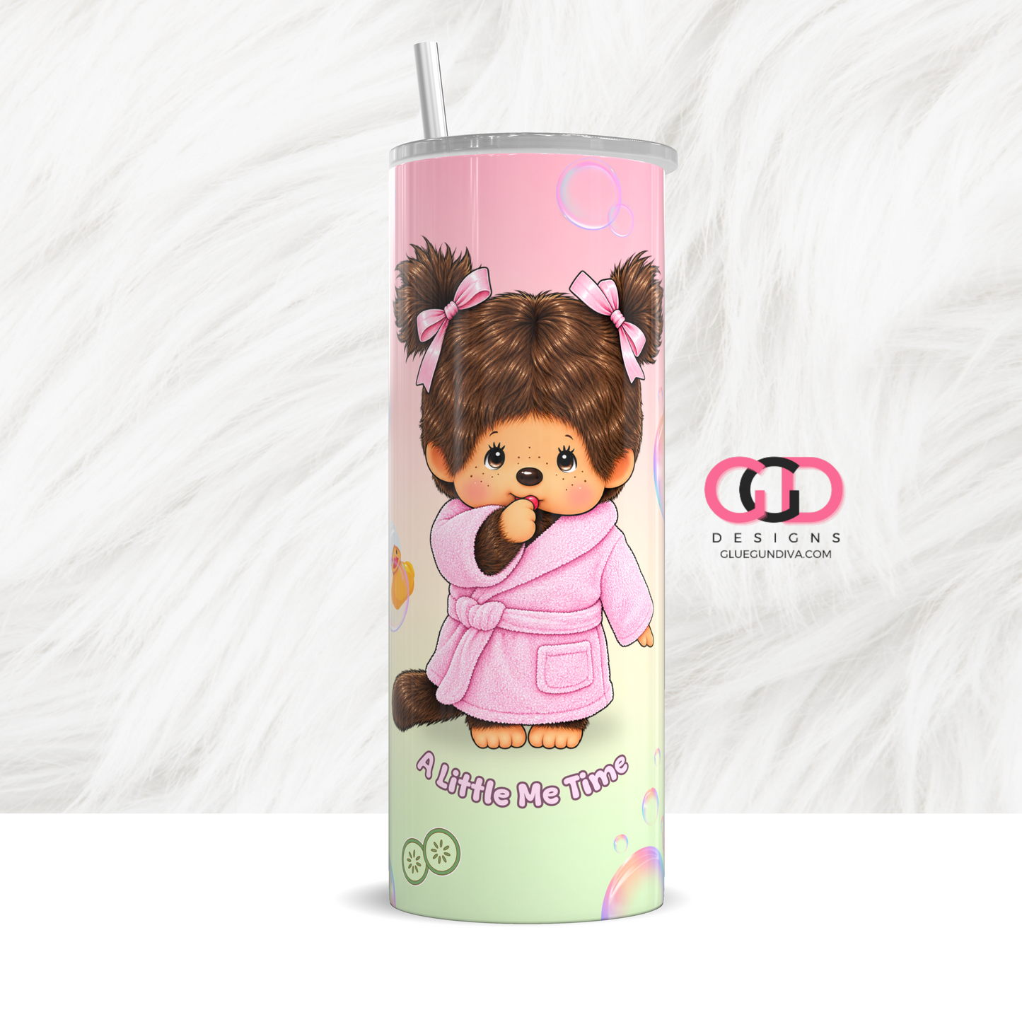 A Little Me Time - Digital tumbler wrap for 20 oz skinny straight tumbler