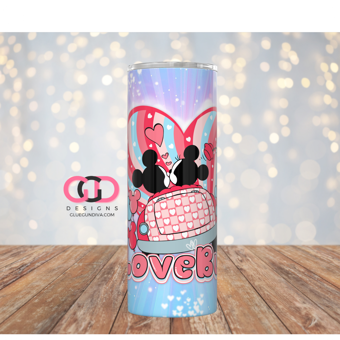 LoveBug -  Digital tumbler wrap for 20 oz skinny straight tumbler