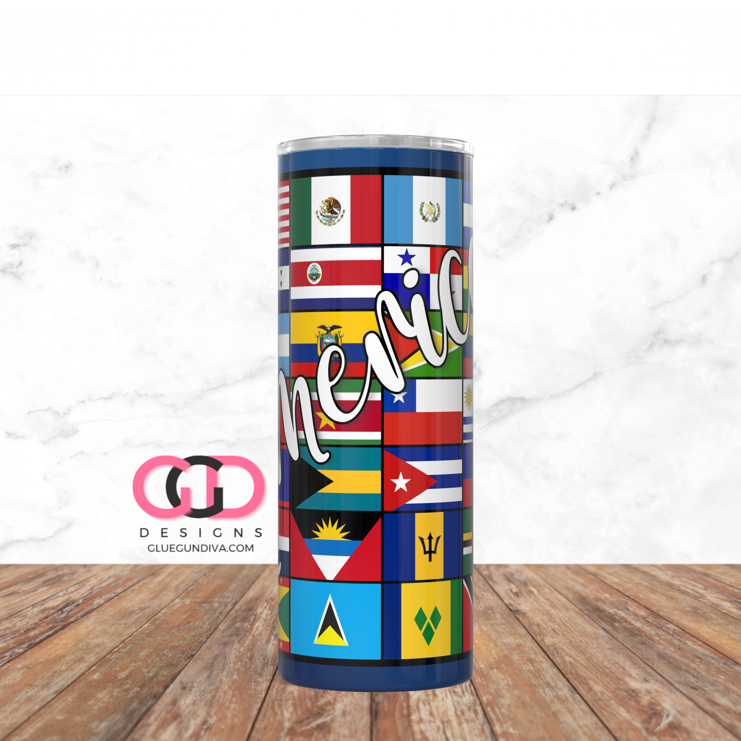 Together we are America -   Digital tumbler wrap for 20 oz skinny straight tumbler