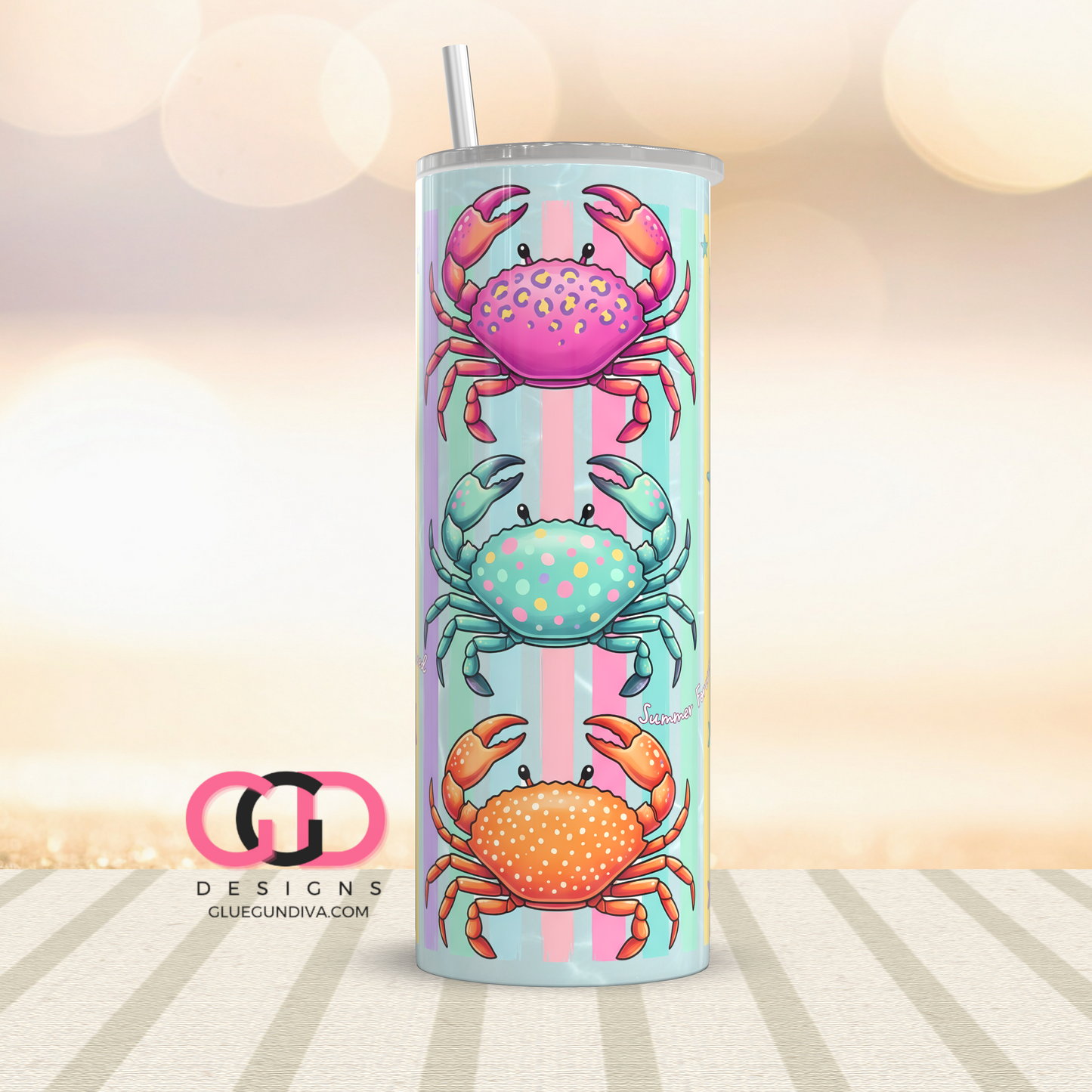Sandy Claws -  Digital tumbler wrap for 20 oz skinny straight tumbler