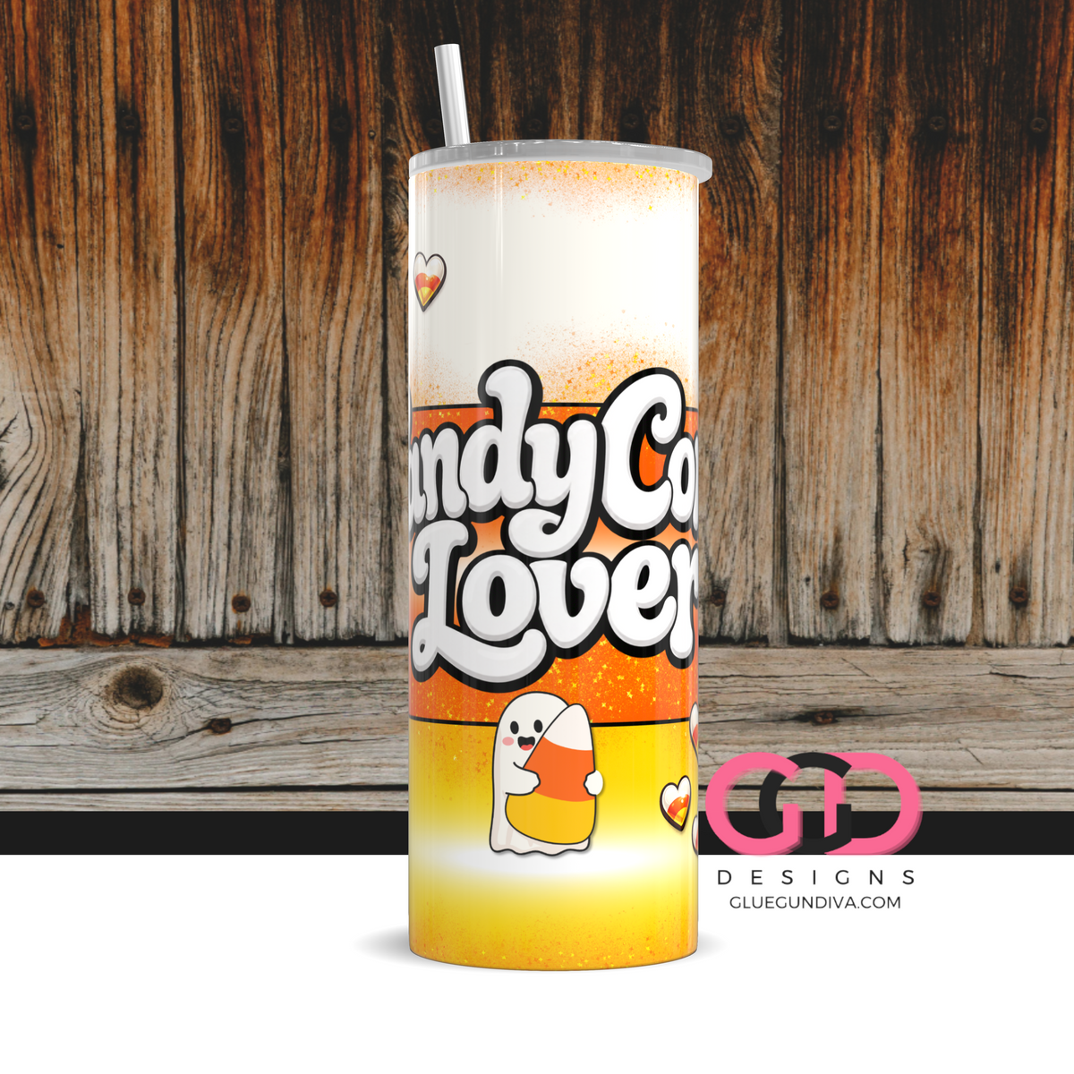 Candy Corn Lover -  Digital tumbler wrap for 20 oz skinny straight tumbler