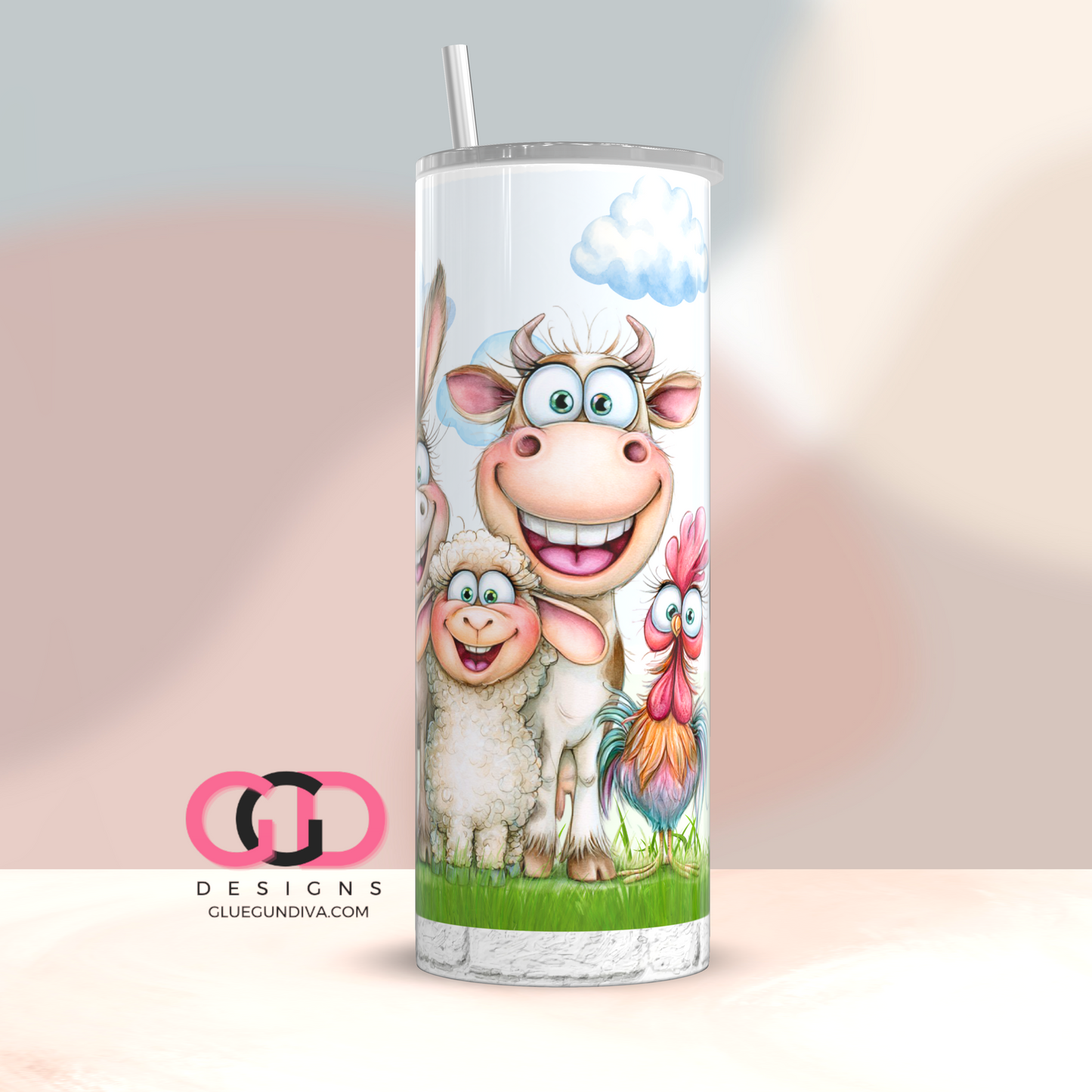 Hang In There It Gets Worse -Digital tumbler wrap for 20 oz skinny straight tumbler
