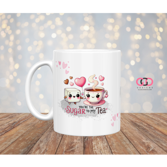 Sugar to my Tea - Digital mug wrap for 11 and 15 oz
