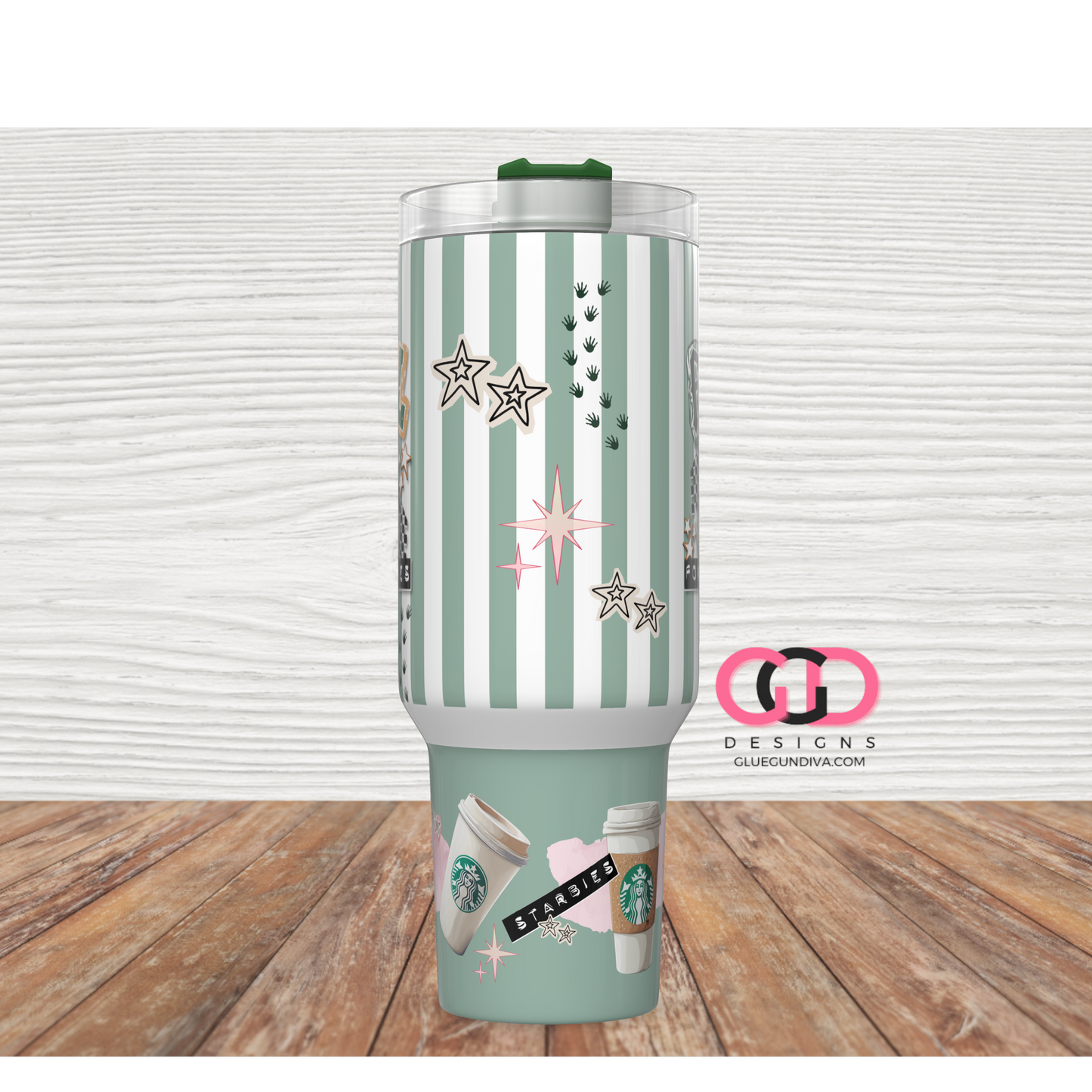 Feral for Starbies-   Digital tumbler wrap for 40 oz tumbler