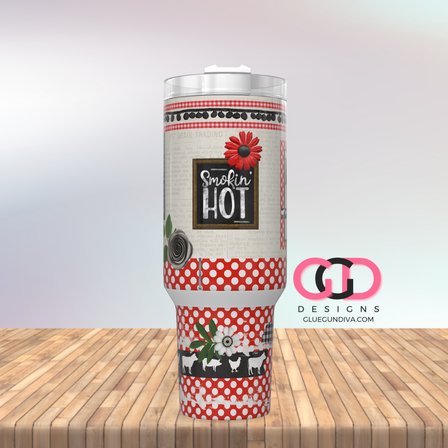 Smoking Hot BBQ -   Digital tumbler wrap for 40 oz tumbler