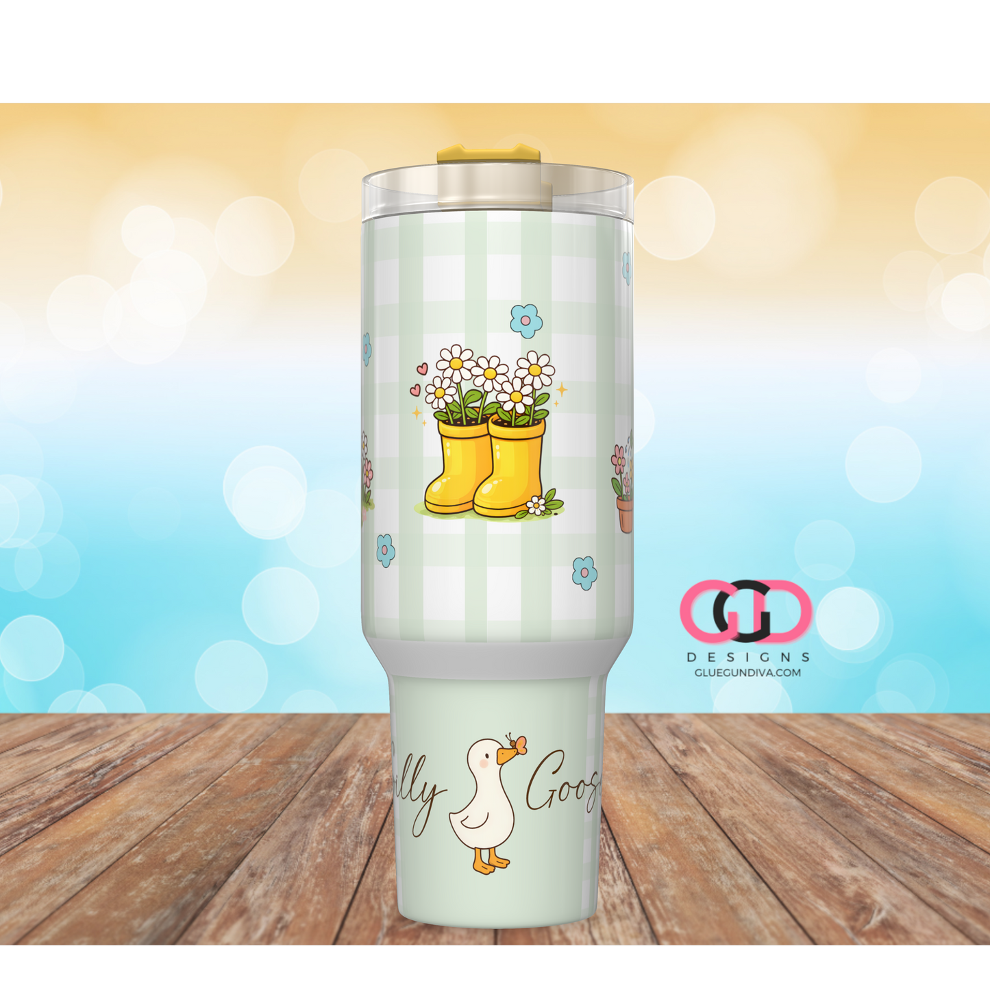 Spring Silly Goose -   Digital tumbler wrap for 40 oz tumbler