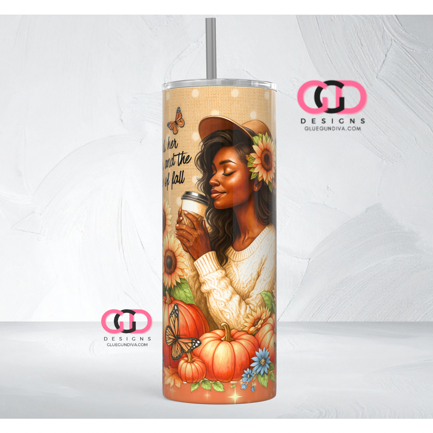 Magic of Fall 1 -   Digital tumbler wrap for 20 oz skinny straight tumbler