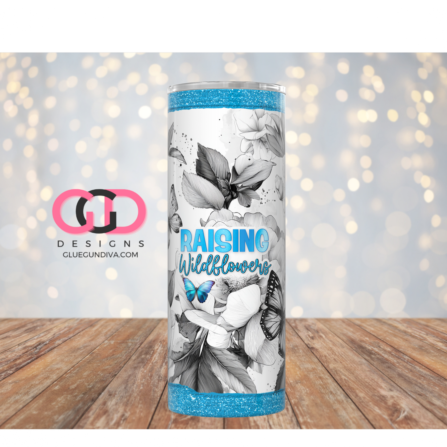 Raising Wildflowers -  Digital tumbler wrap for 20 oz skinny straight tumbler