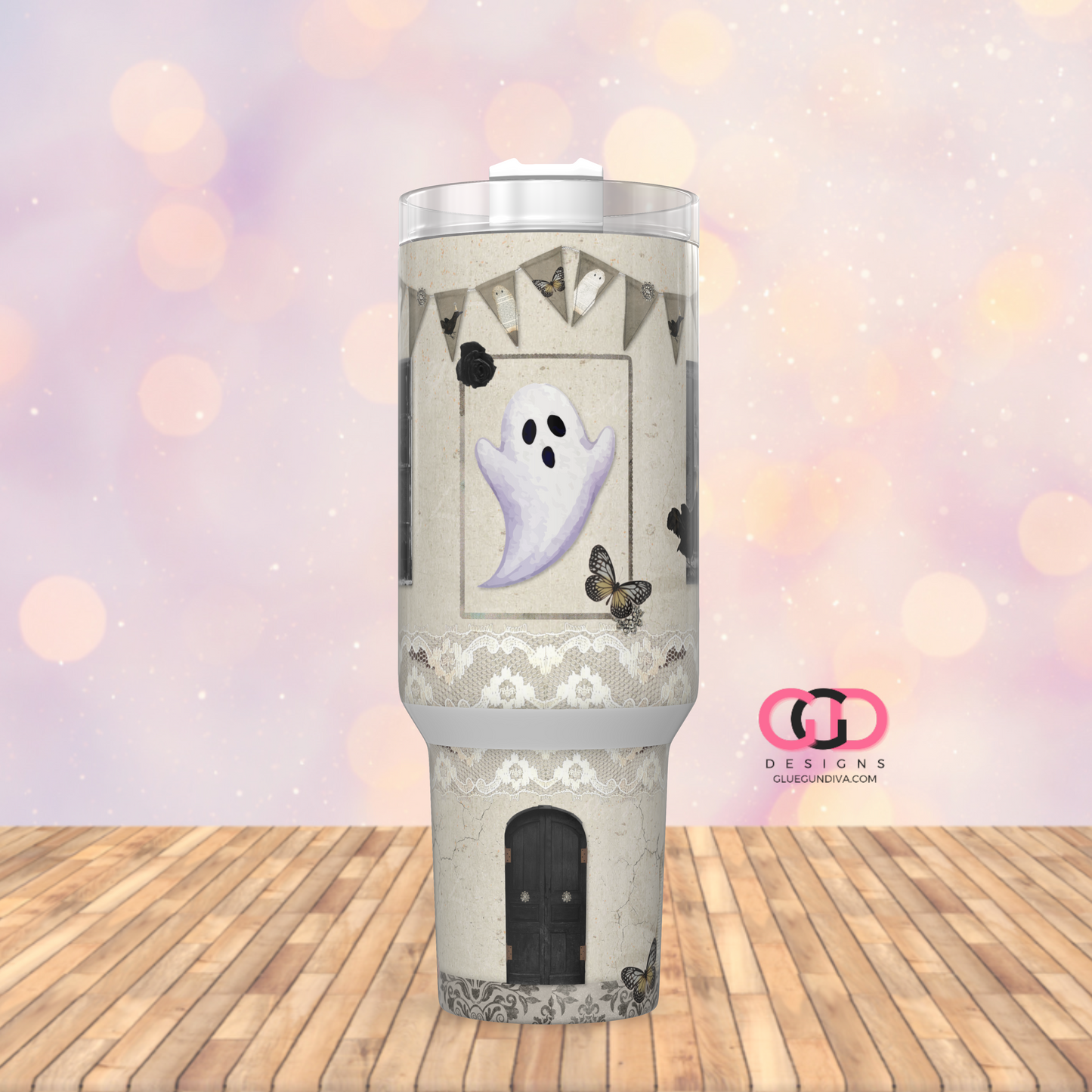 Gothic Haunted House -   Digital tumbler wrap for 40 oz tumbler