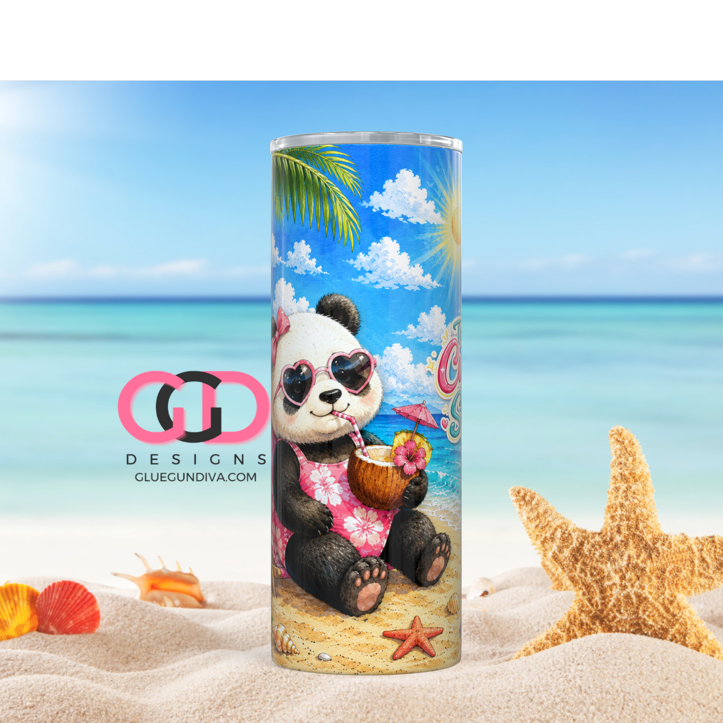 Too Cute To Stress -  Digital tumbler wrap for 20 oz skinny straight tumbler
