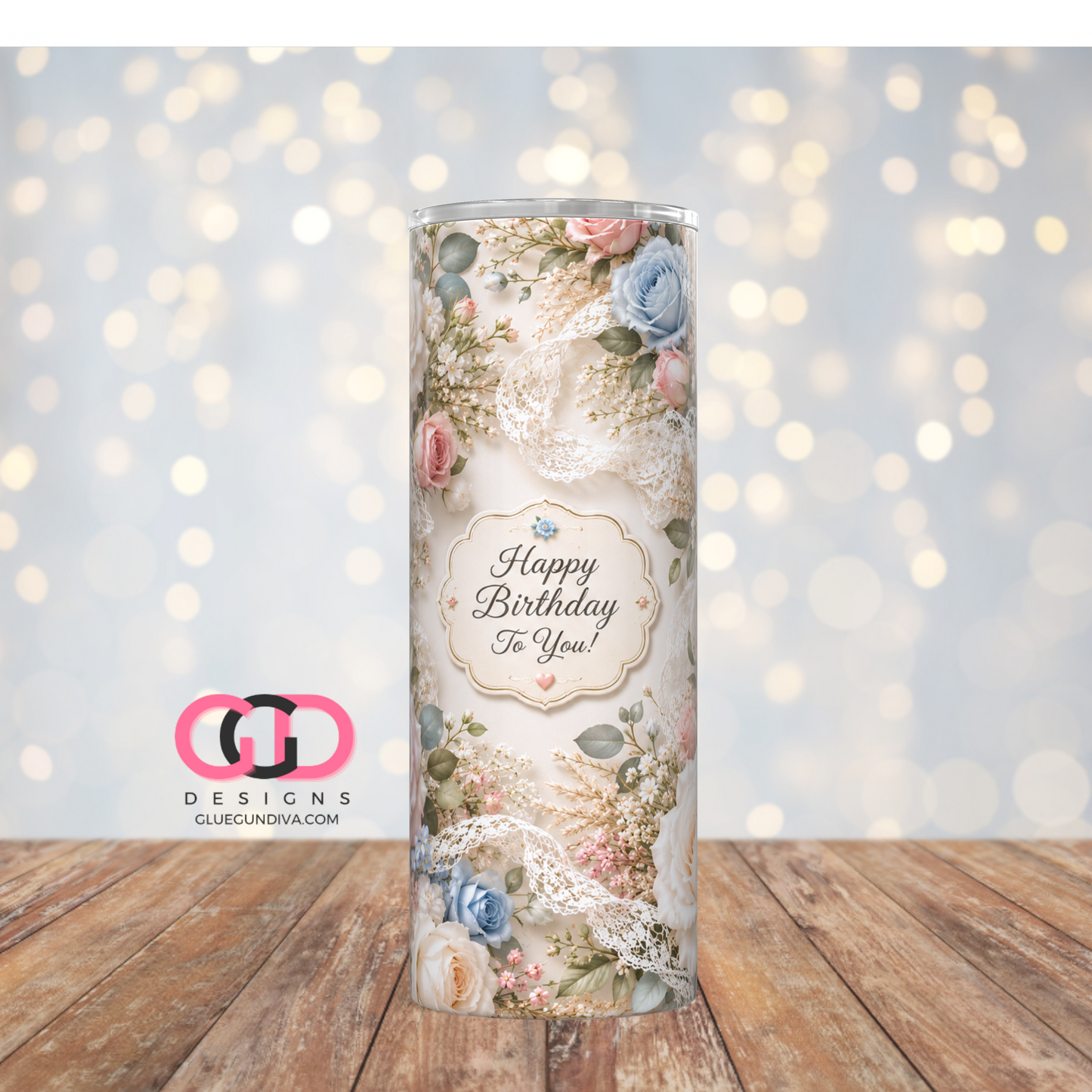 Happy Birthday To You -  Digital tumbler wrap for 20 oz skinny straight tumbler