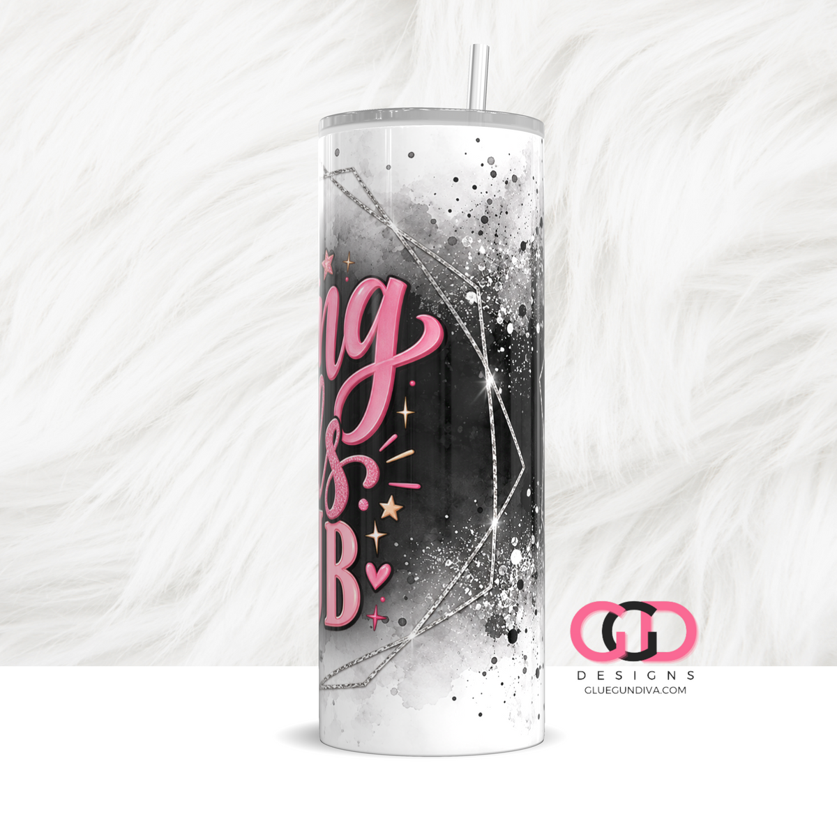 Strong Girls Club - Digital tumbler wrap for 20 oz skinny straight tumbler