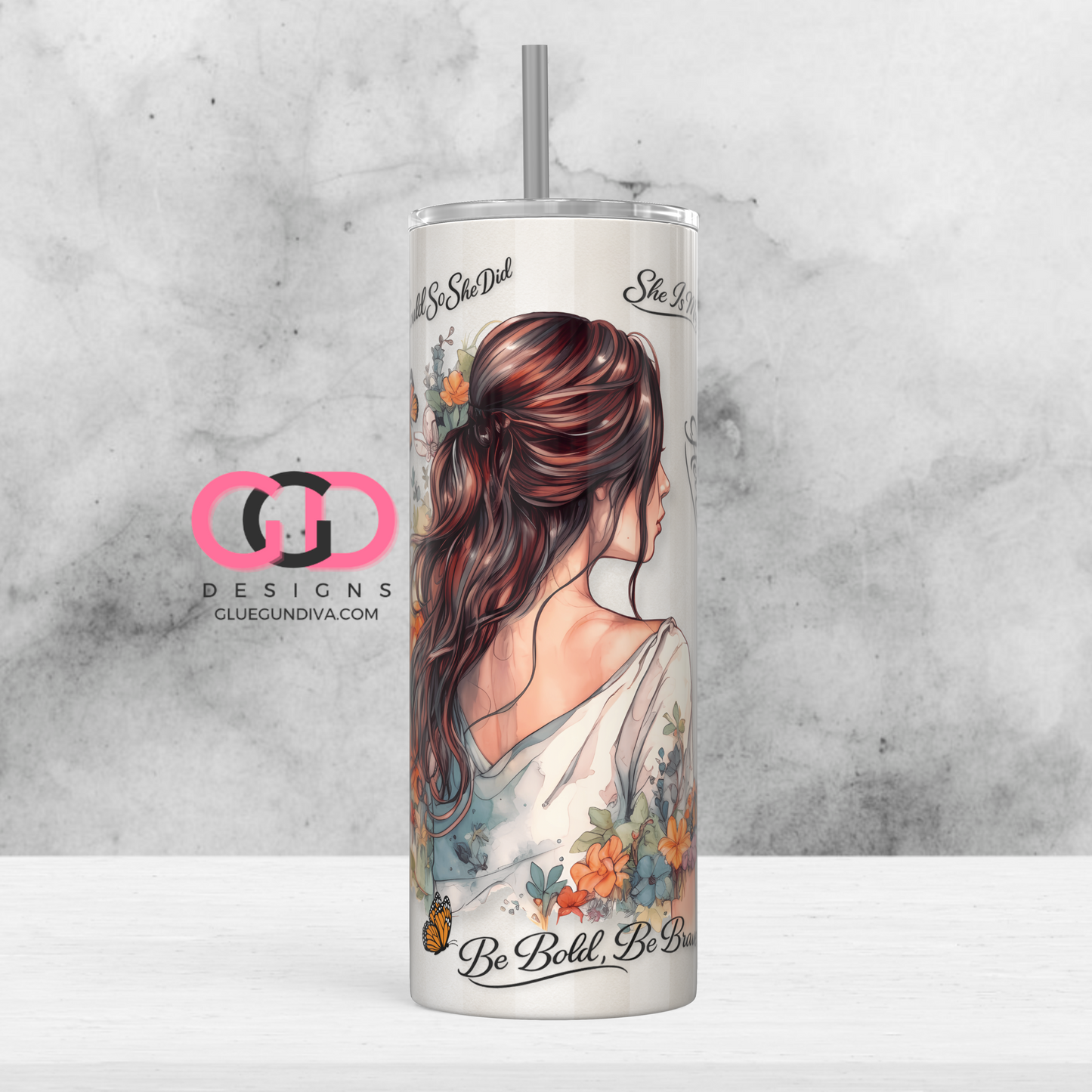 Monarch Femme -   Digital tumbler wrap for 20 oz skinny straight tumbler