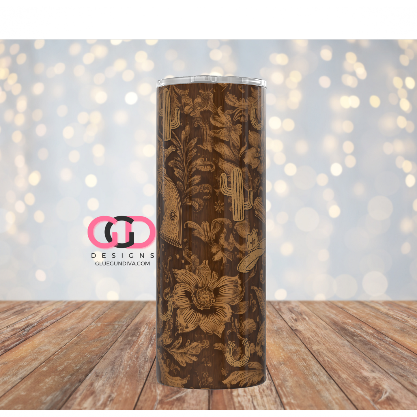 Western Pattern -  Digital tumbler wrap for 20 oz skinny straight tumbler (Copy)