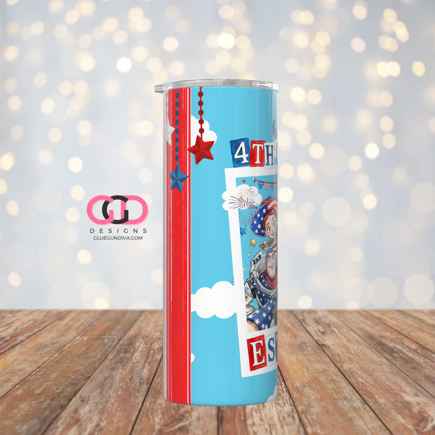 Toys Fourth of July-   Digital tumbler wrap for 20 oz skinny straight tumbler