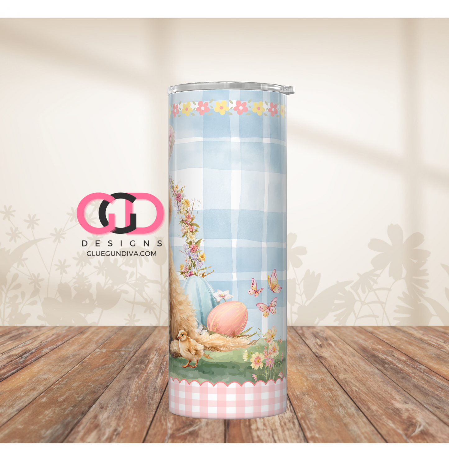 Golden Doodle Easter Puppy-  Digital tumbler wrap for 20 oz skinny straight tumbler