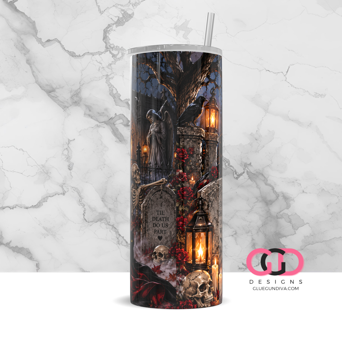 Female Vampire -   Digital tumbler wrap for 20 oz skinny straight tumbler