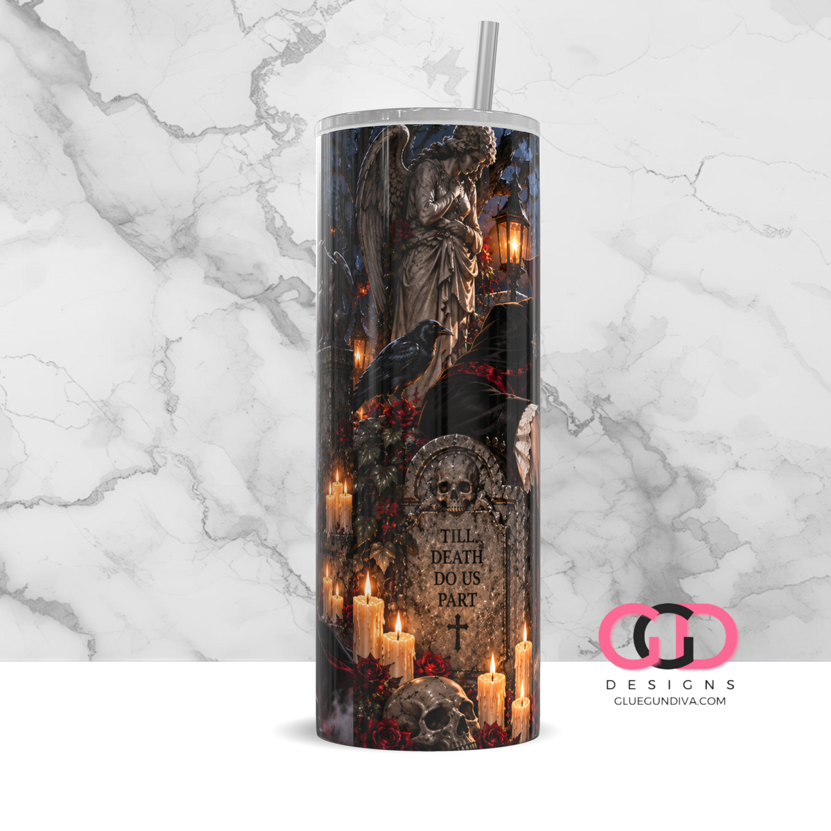 Male Vampire -   Digital tumbler wrap for 20 oz skinny straight tumbler