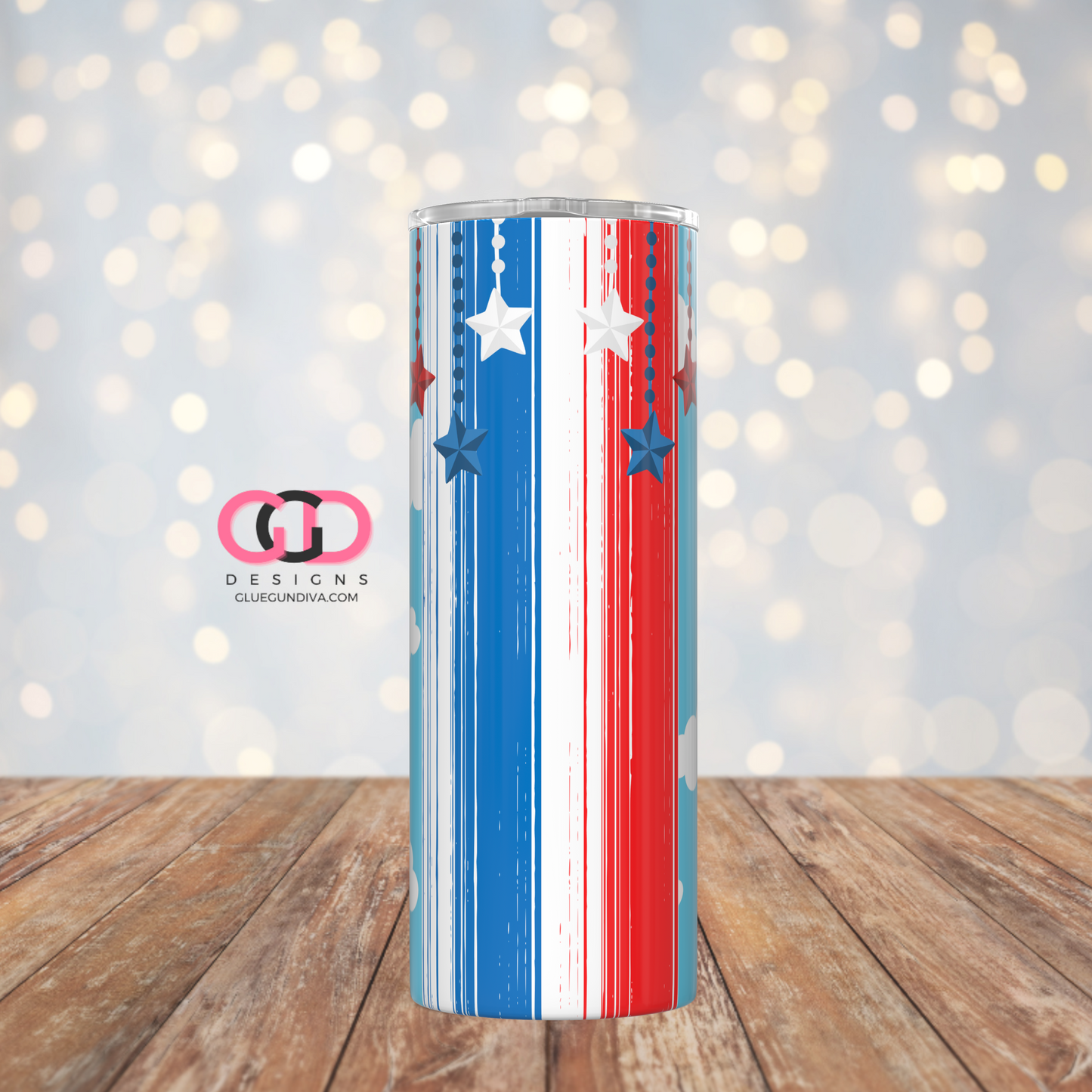 Toys Fourth of July-   Digital tumbler wrap for 20 oz skinny straight tumbler