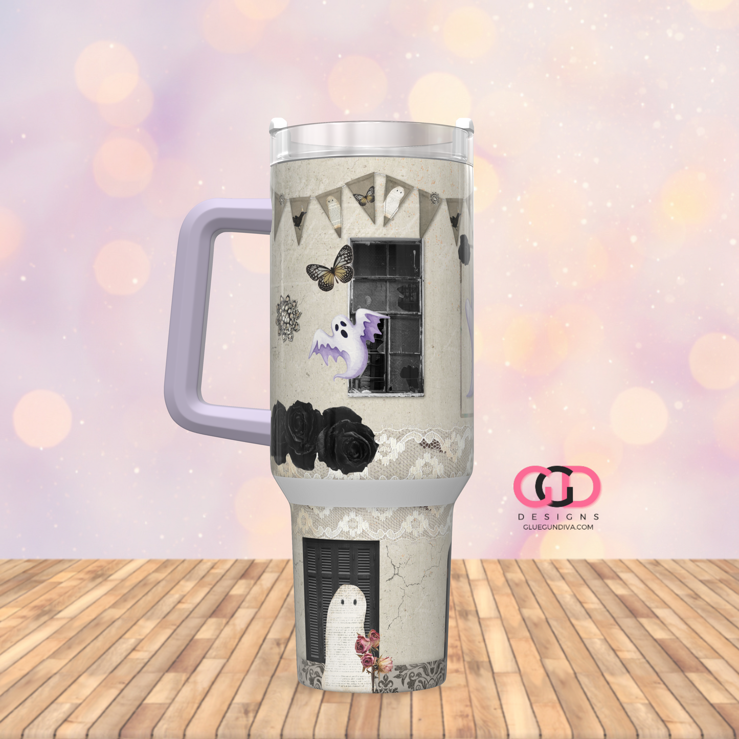 Gothic Haunted House -   Digital tumbler wrap for 40 oz tumbler