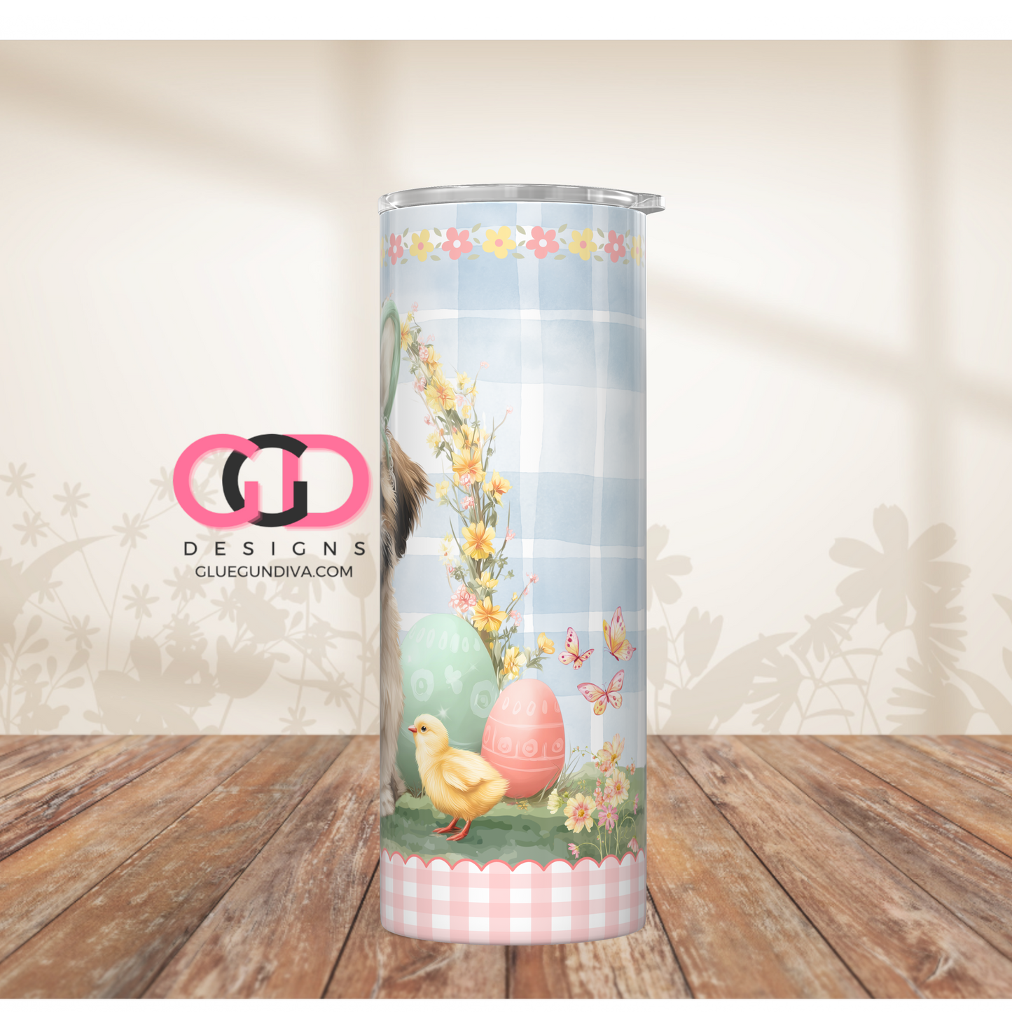 Shih Tzu Easter Puppy  -  Digital tumbler wrap for 20 oz skinny straight tumbler
