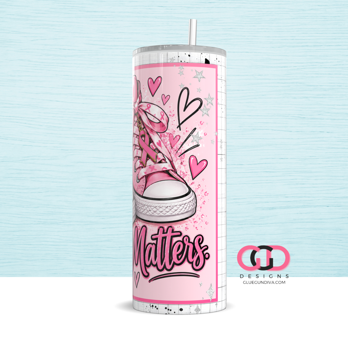 Every Step Matters - Digital tumbler wrap for 20 oz skinny straight tumbler