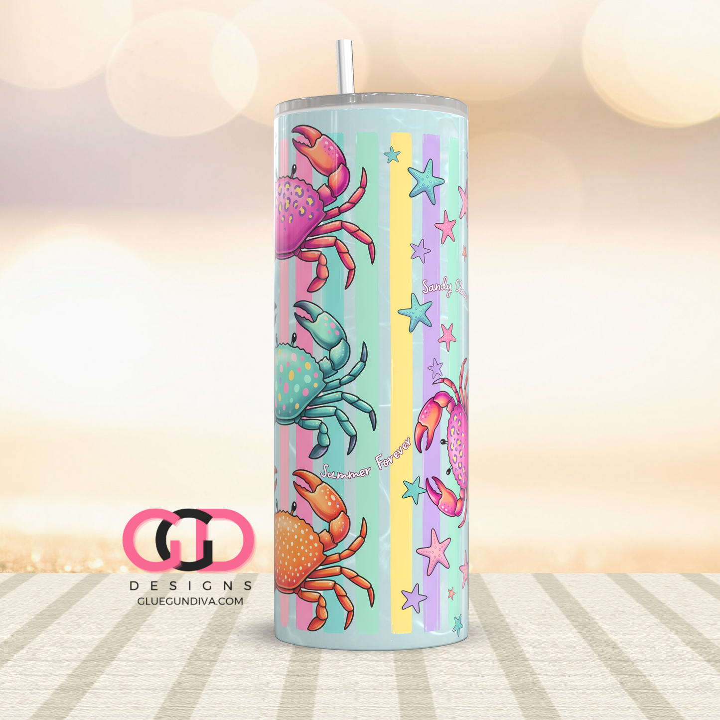 Sandy Claws -  Digital tumbler wrap for 20 oz skinny straight tumbler