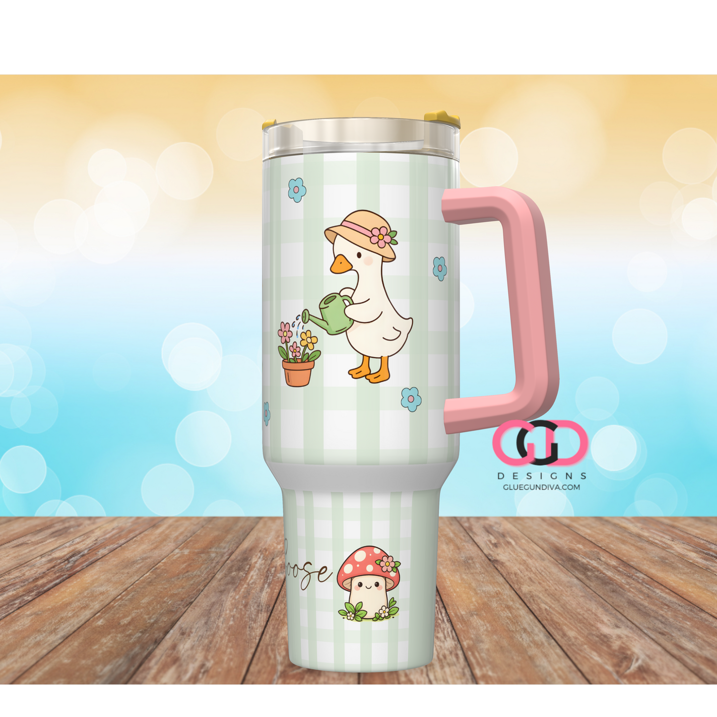 Spring Silly Goose -   Digital tumbler wrap for 40 oz tumbler