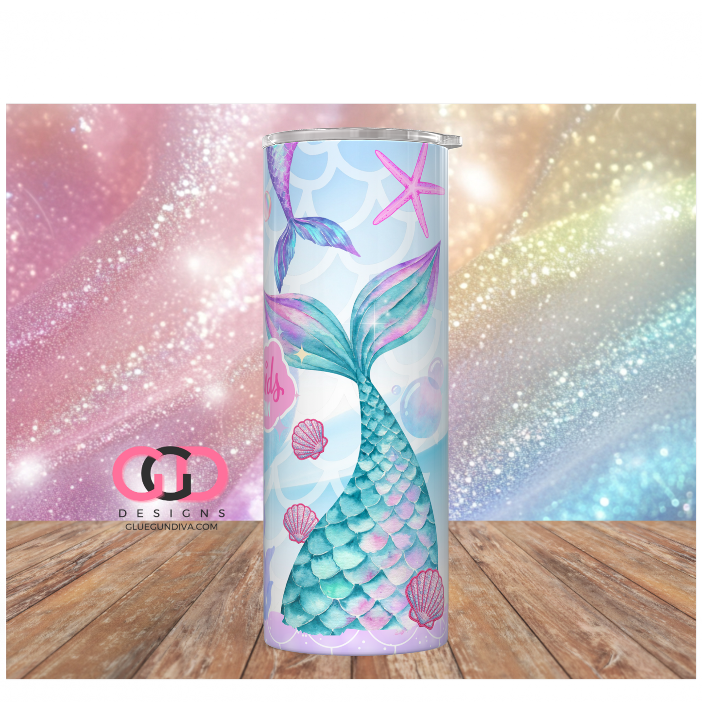 Mermaids Have More Fun -   Digital tumbler wrap for 20 oz skinny straight tumbler