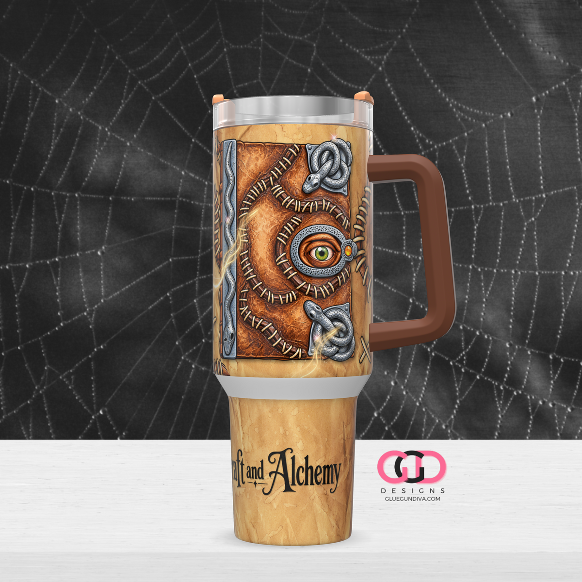 Vintage Spell Book - Digital tumbler wrap for 40 oz tumbler