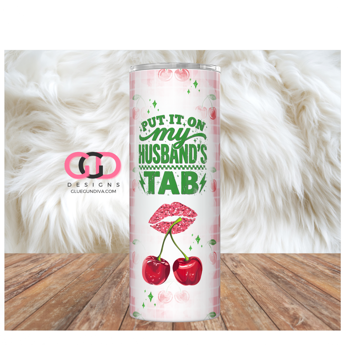 My Husband's Tab -Digital tumbler wrap for 20 oz skinny straight tumbler