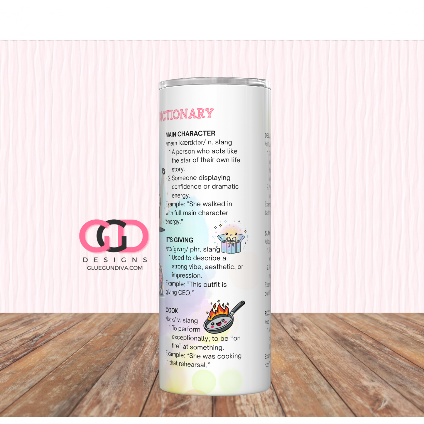 Popular Internet Slang Dictionary -Digital tumbler wrap for 20 oz skinny straight tumbler