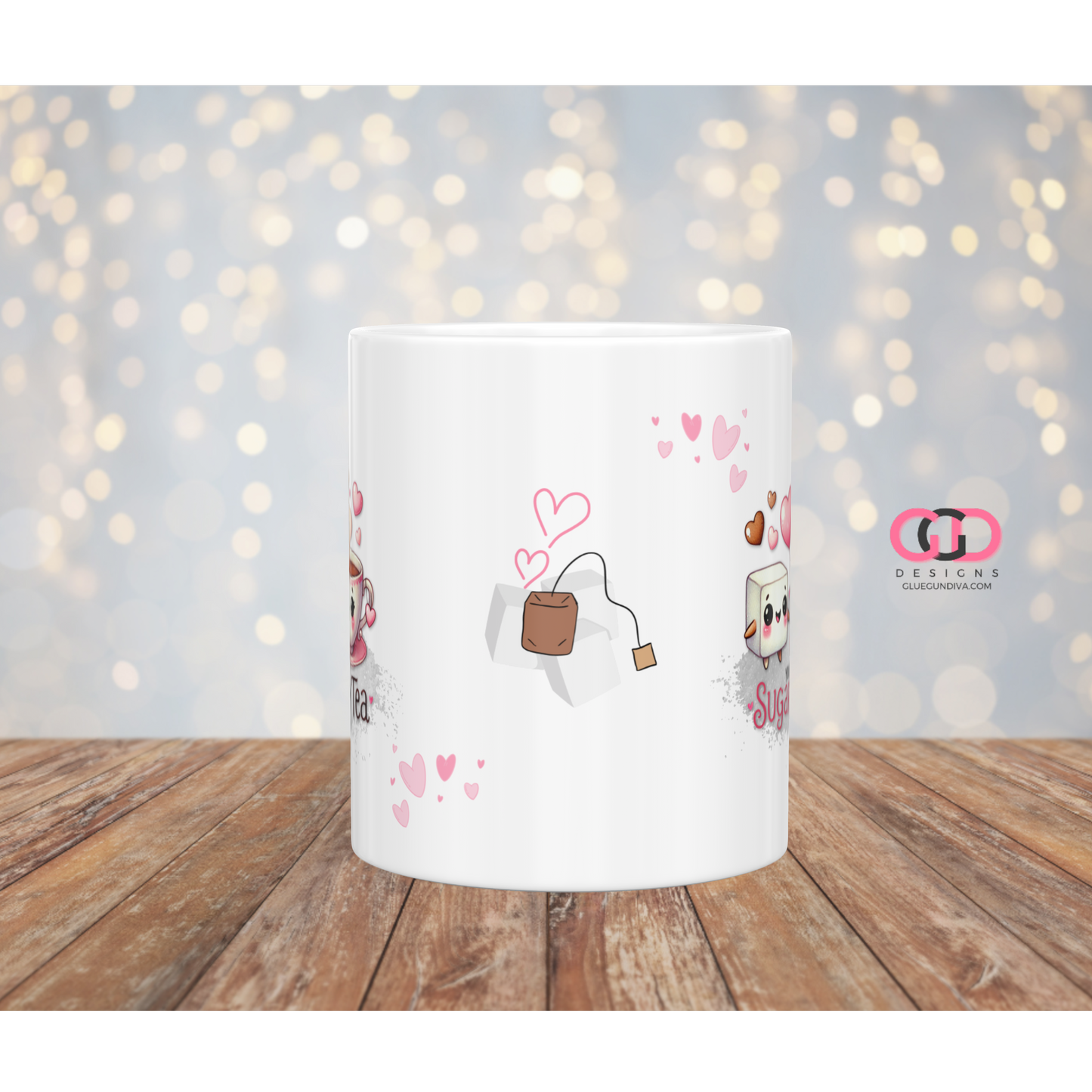 Sugar to my Tea - Digital mug wrap for 11 and 15 oz