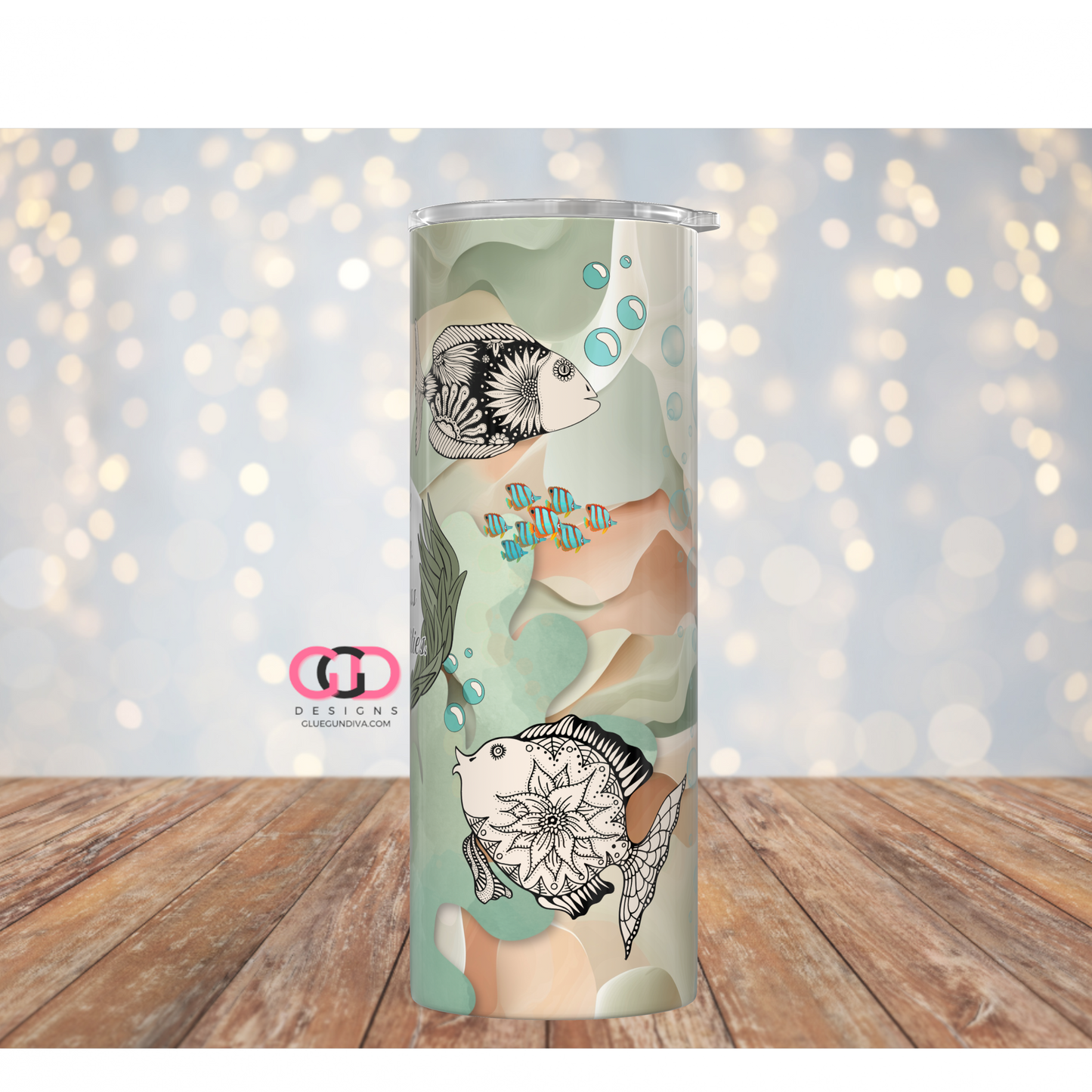 Wide Ocean Endless Possibilities -  Digital tumbler wrap for 20 oz skinny straight tumbler