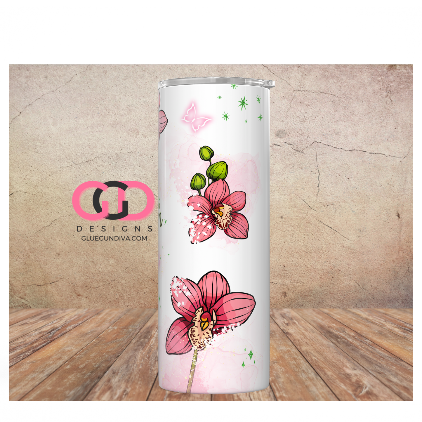 Let Your Dreams Blossom - Digital tumbler wrap for 20 oz skinny straight tumbler