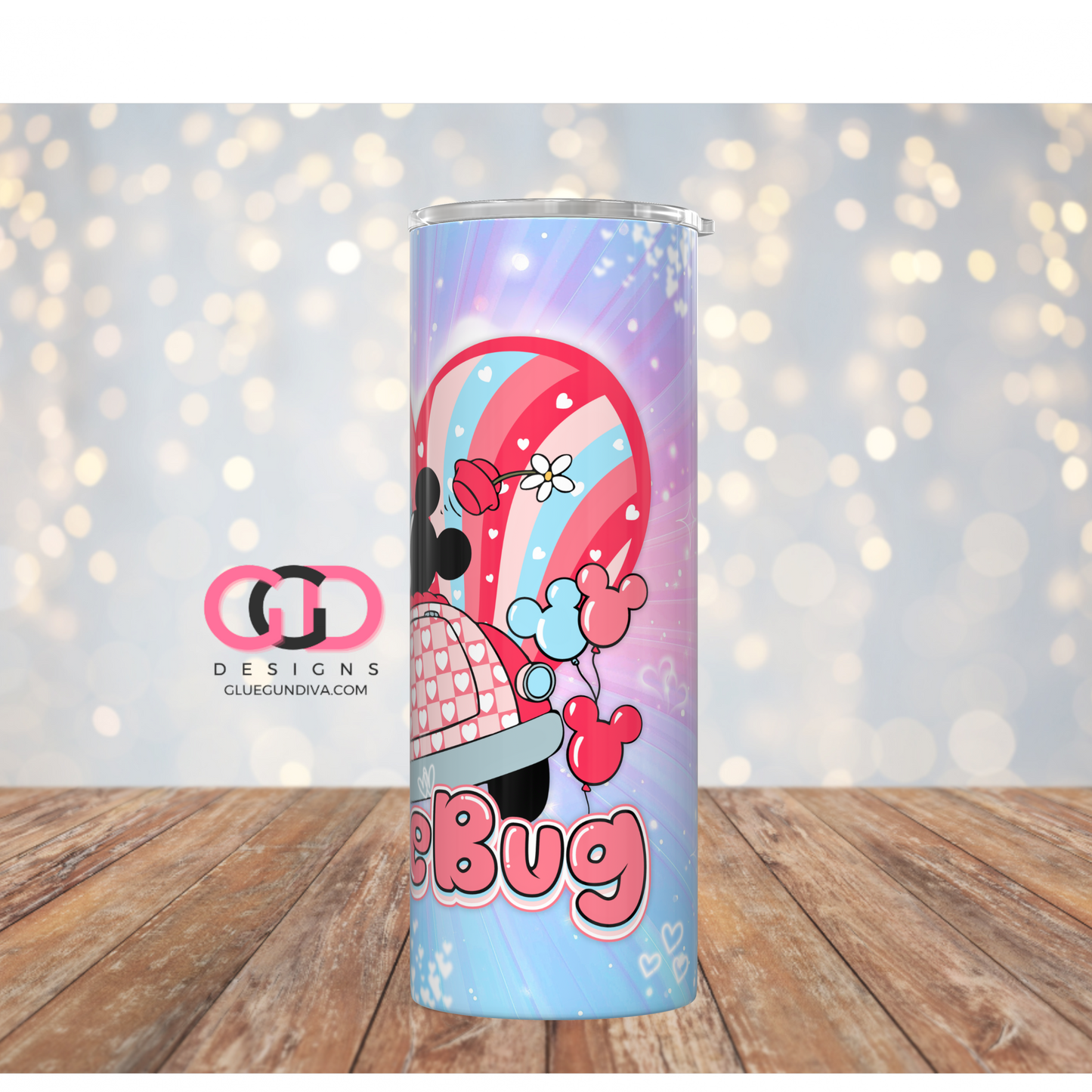 LoveBug -  Digital tumbler wrap for 20 oz skinny straight tumbler