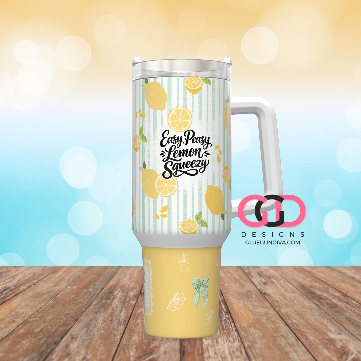 Easy Peasy Lemon Squeezy -   Digital tumbler wrap for 40 oz tumbler