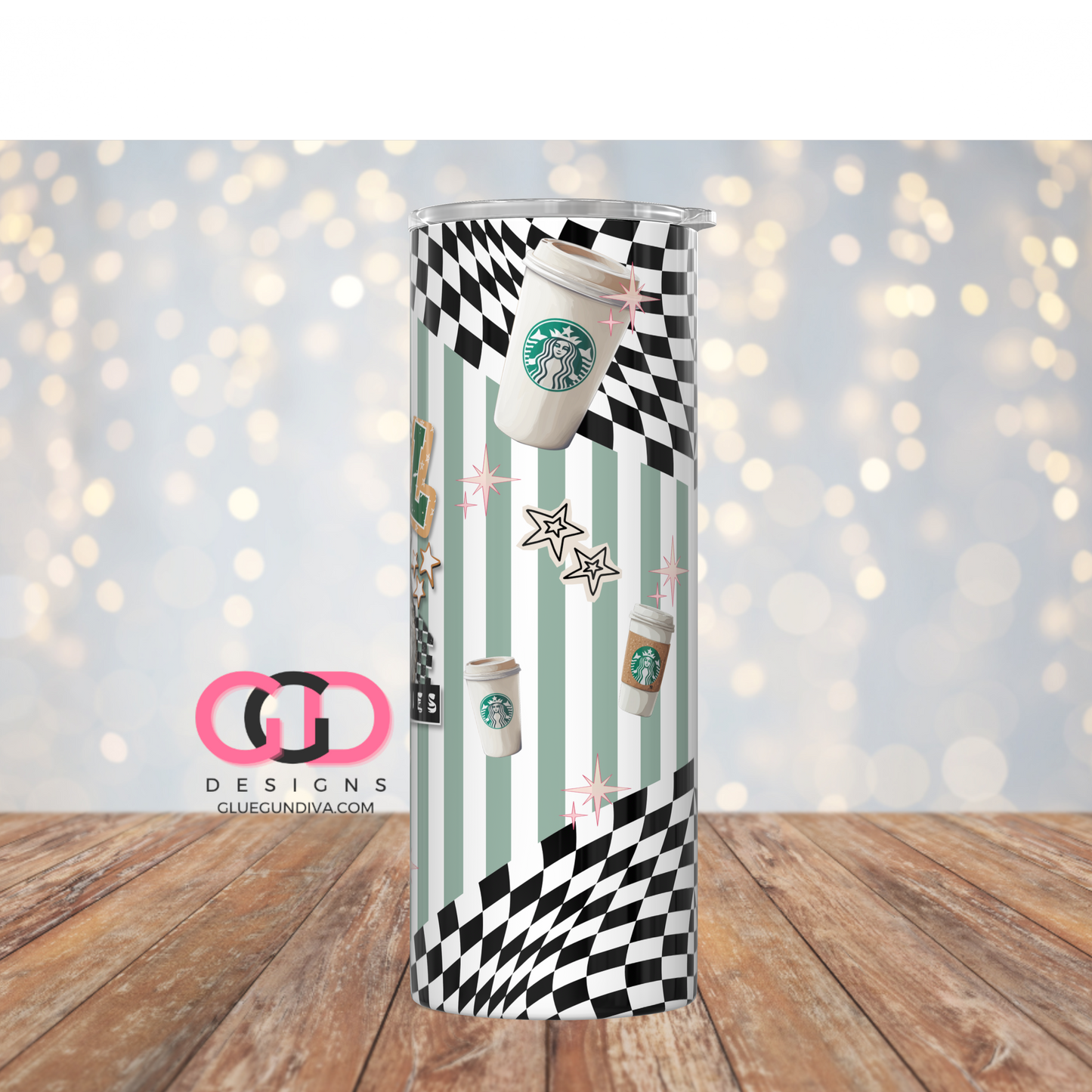 Feral for Starbies -  Digital tumbler wrap for 20 oz skinny straight tumbler