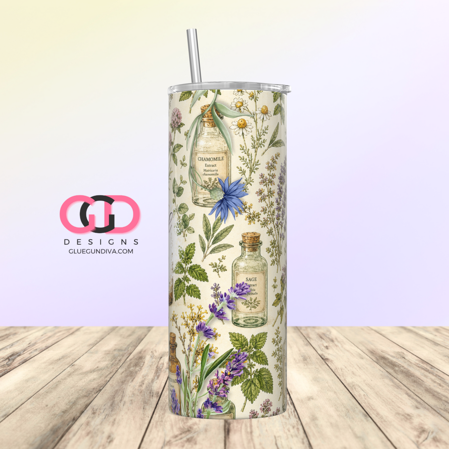Essential Oils Make Everything Better -  Digital tumbler wrap for 20 oz skinny straight tumbler