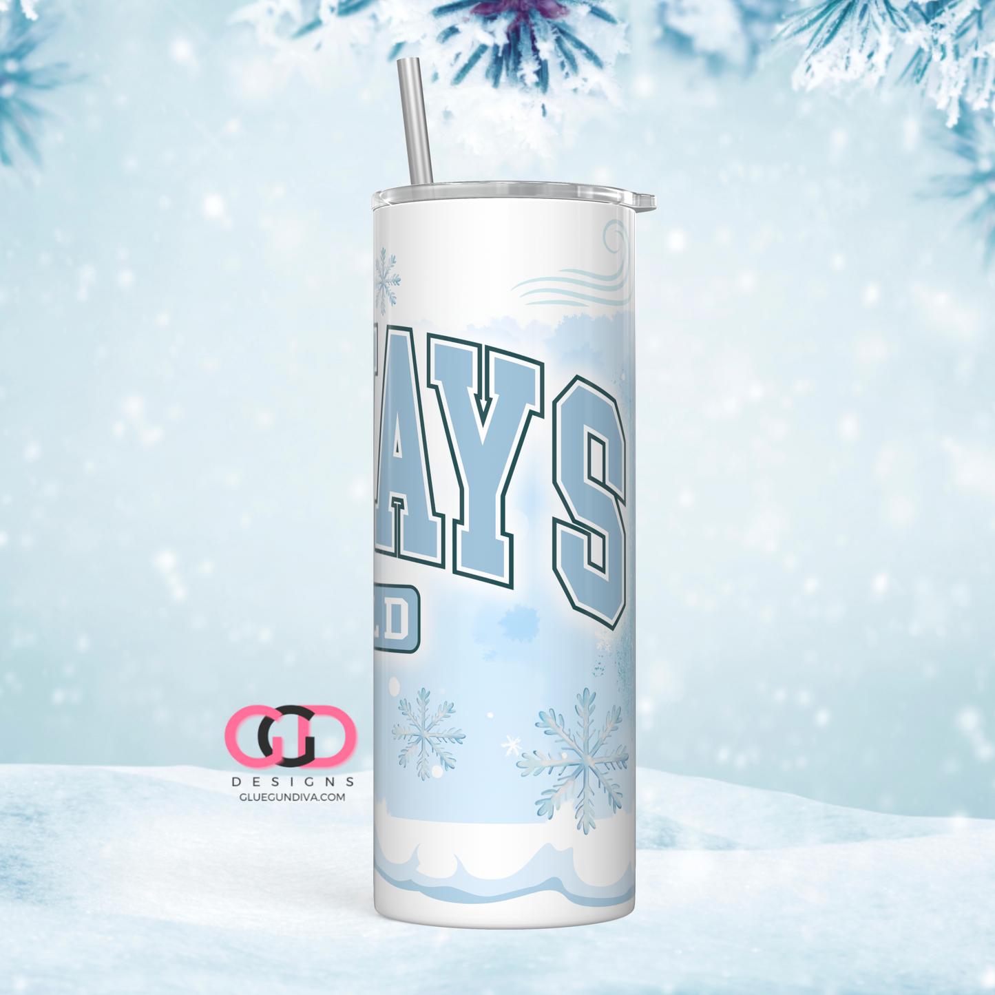 Always Cold -  Digital tumbler wrap for 20 oz skinny straight tumbler