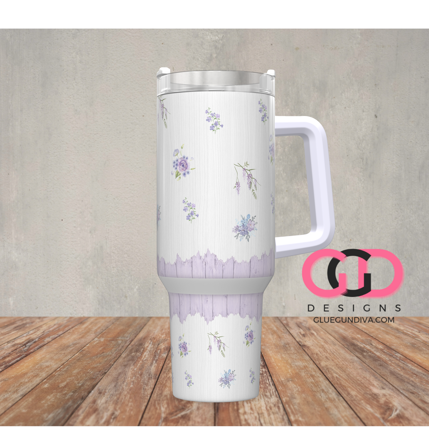 Lilac Blooms -   Digital tumbler wrap for 40 oz tumbler