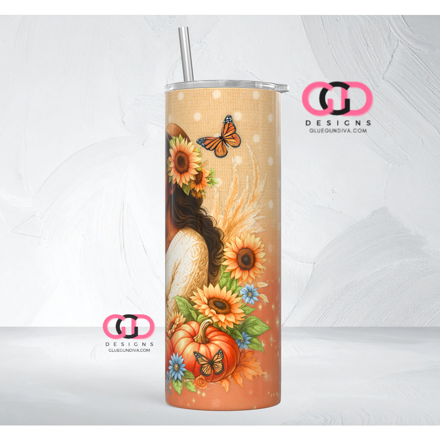 Magic of Fall 1 -   Digital tumbler wrap for 20 oz skinny straight tumbler