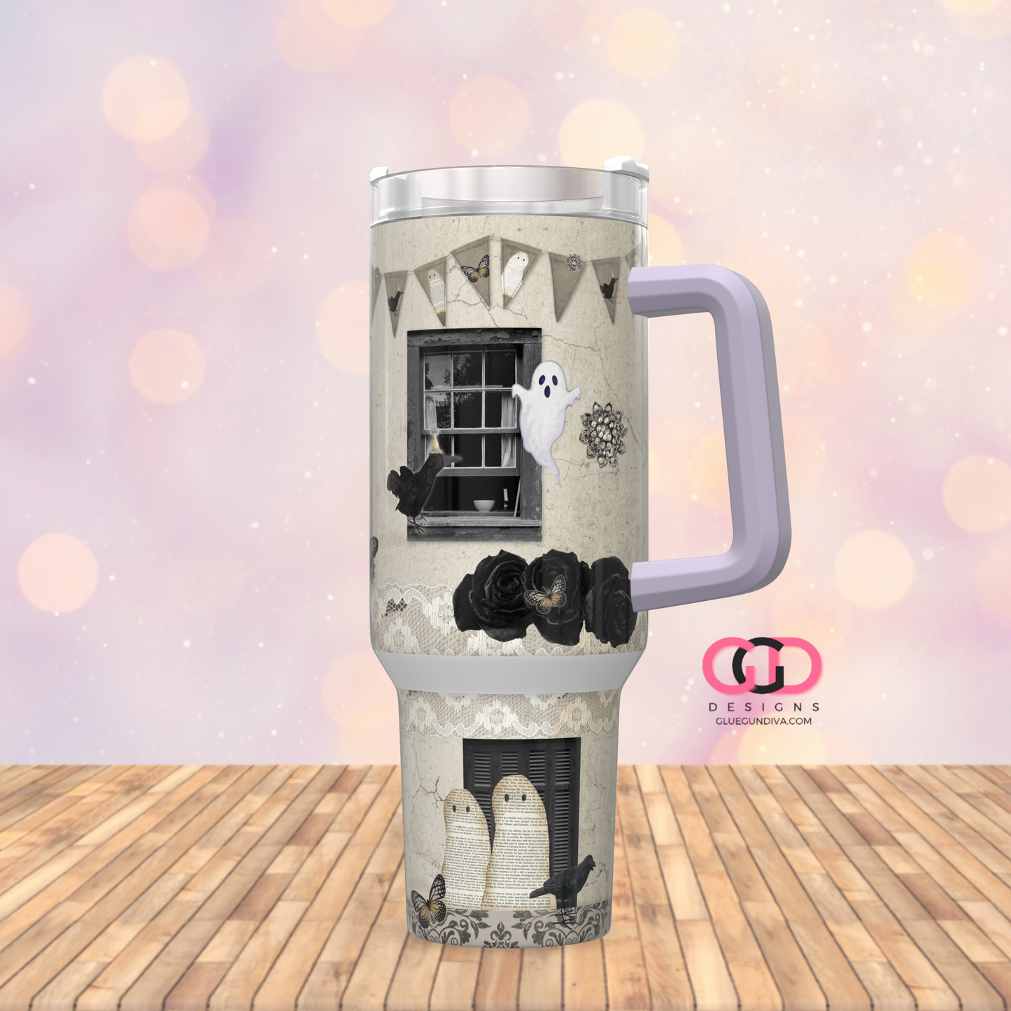 Gothic Haunted House -   Digital tumbler wrap for 40 oz tumbler