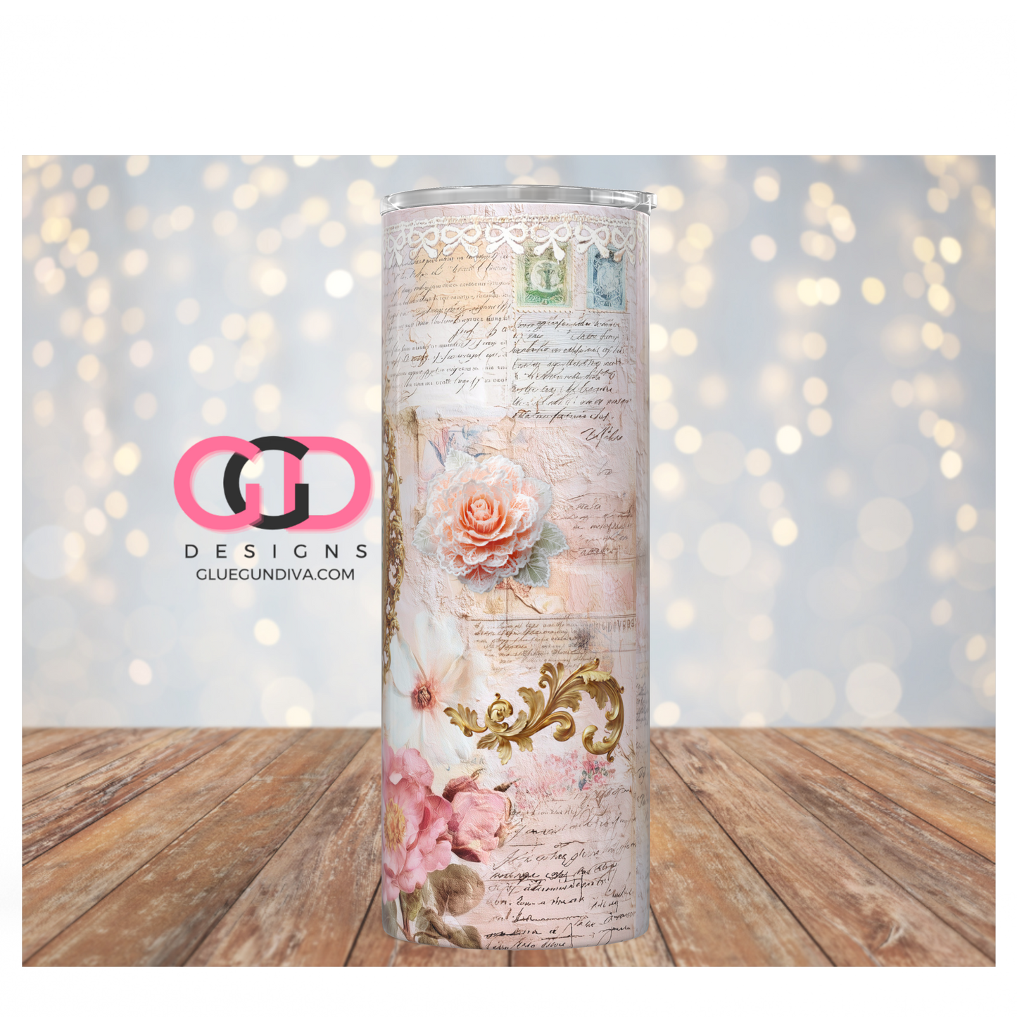 Mom Victorian Collage -   Digital tumbler wrap for 20 oz skinny straight tumbler