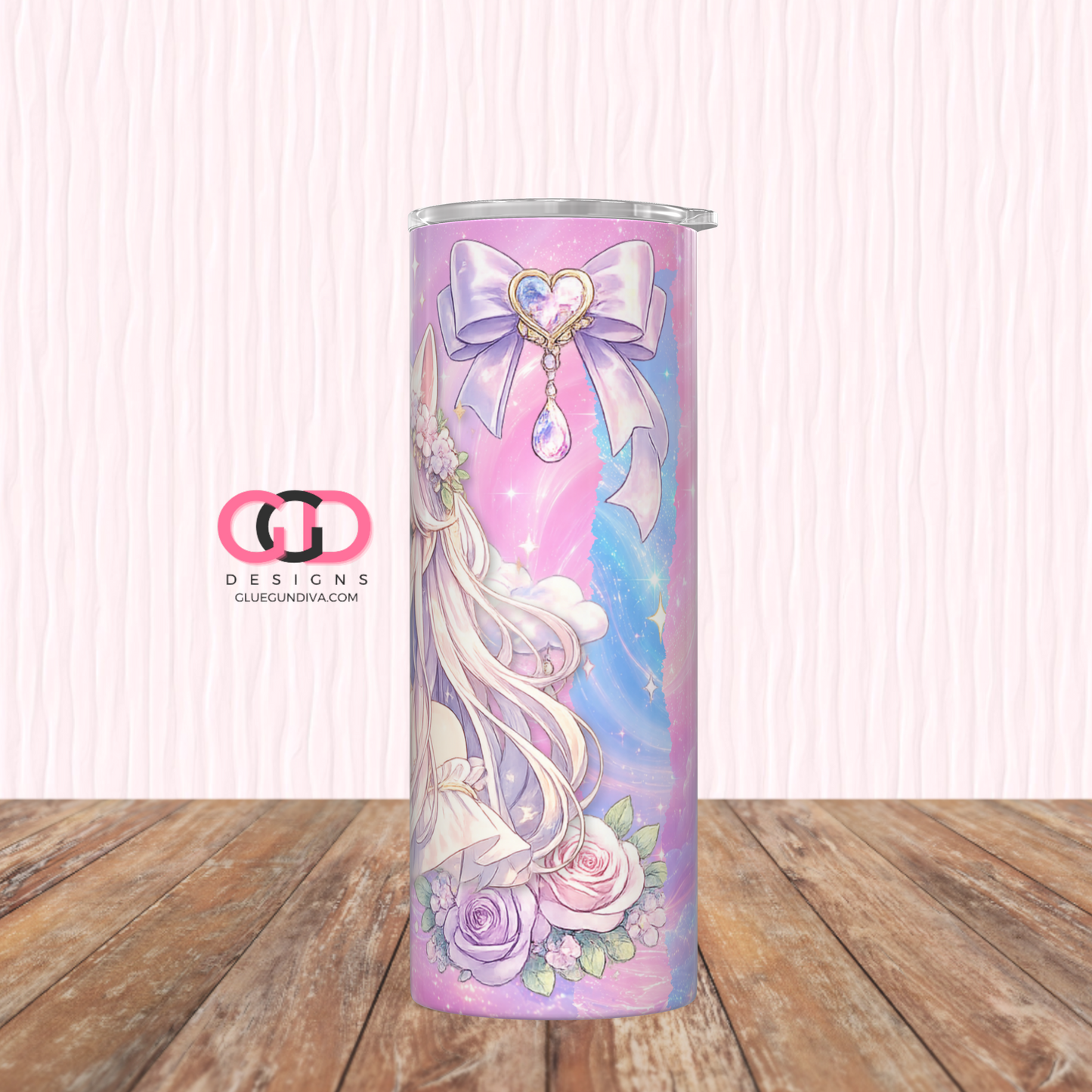 Unicorn Princess -   Digital tumbler wrap for 20 oz skinny straight tumbler