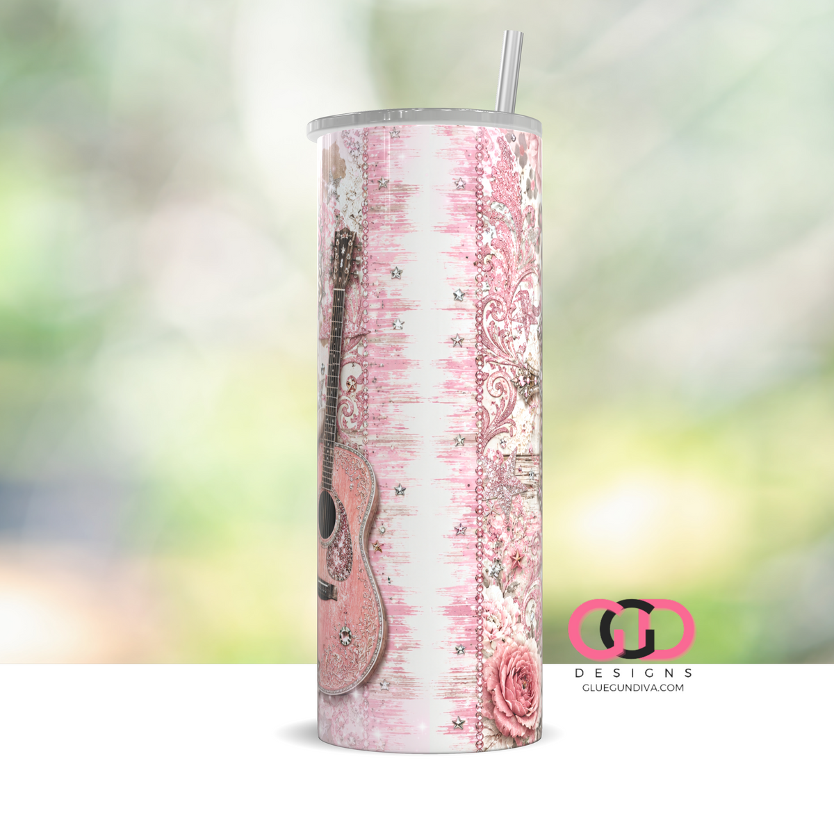 Pink Boots and Cowgirl Roots -  Digital tumbler wrap for 20 oz skinny straight tumbler